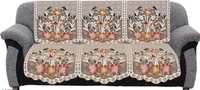 Dakshya Industries  White  Printed Cotton Sofa cover - Cotton, Floral Printed, Multipack 1